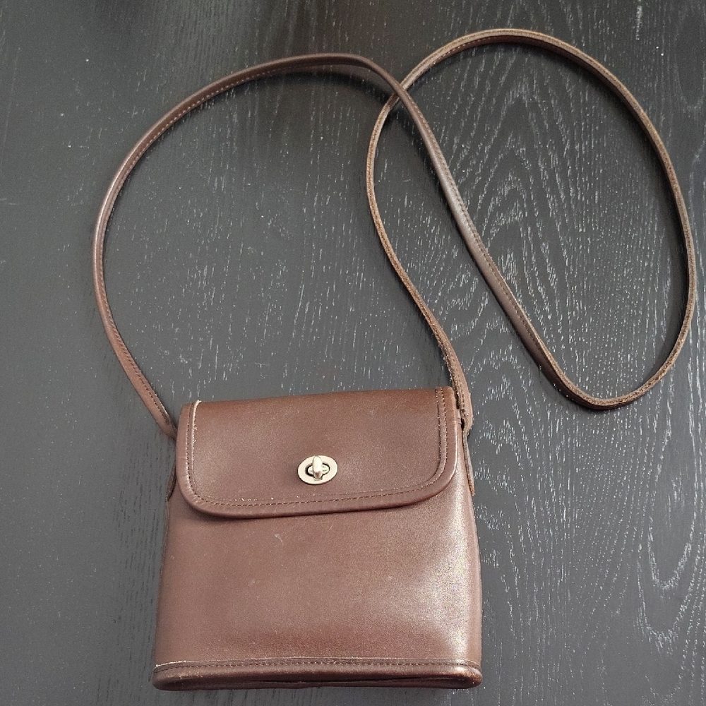 Vintage Coach 9049 Tango Leather Bag Mahogany Nickel Hardware Crossbody - Picture 1 of 15